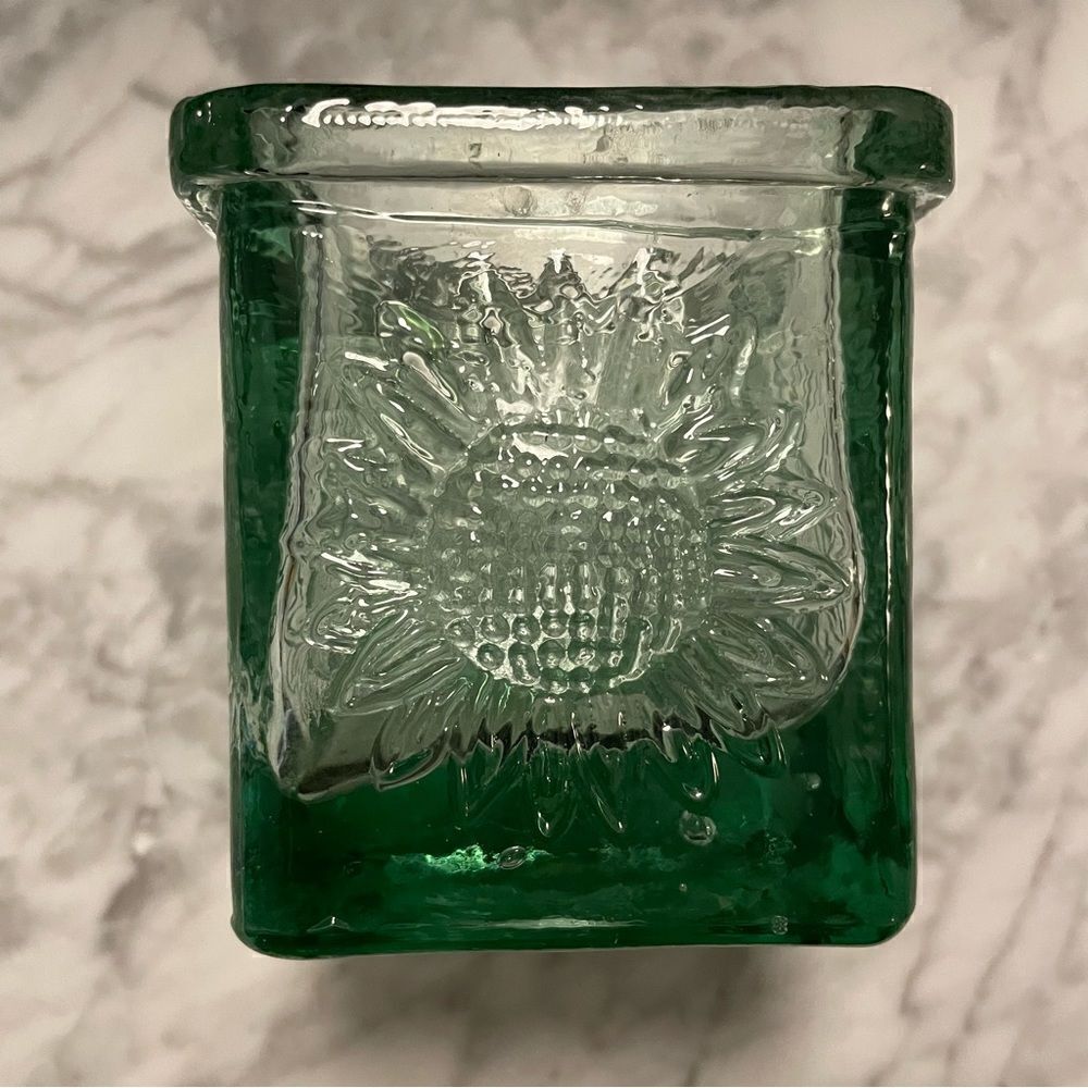 Recycled Glass Sunflower Votive Candle Holder